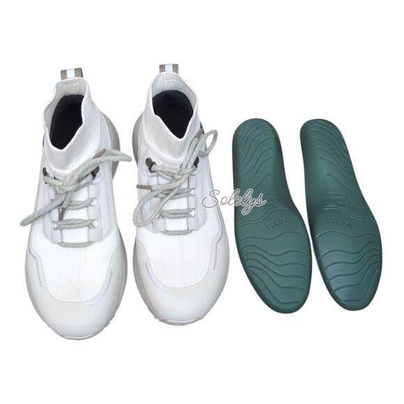 Vessi Stormburst High Womens 9 Dune Beige Waterproof DymaTex Knit Sneaker Boot - Picture 10 of 13